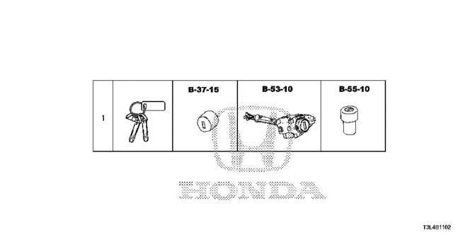 ACCORD COUPE KEY CYLINDER SET (SMART)