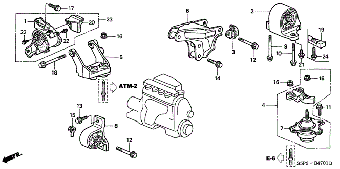 CIVIC COUPE ENGINE MOUNTS (AT) (1)