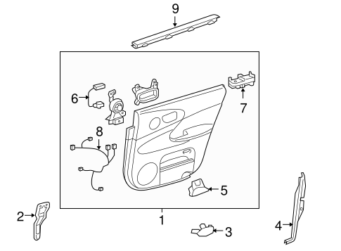 GS450h INTERIOR TRIM - REAR DOOR