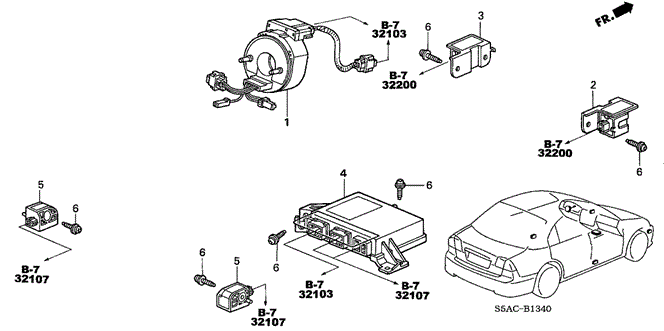CIVIC SEDAN SRS UNIT