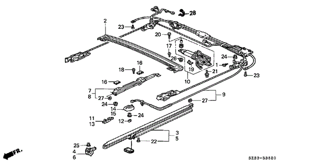 RL ROOF SLIDE COMPONENTS