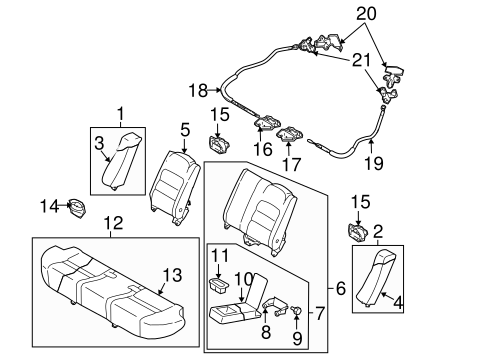 6 REAR SEAT COMPONENTS