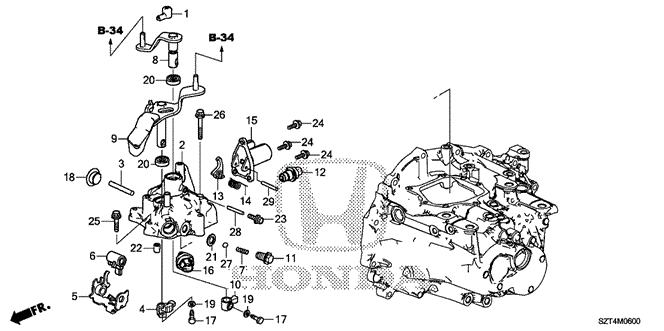 TRANSMISSION - MANUAL/MT SHIFT LEVER - SHIFT ARM for 2011 Honda CR-Z #1