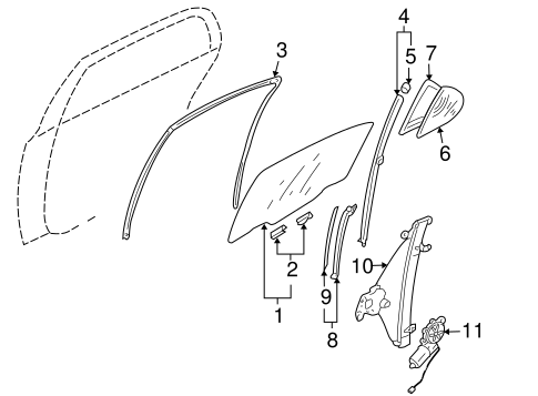Lancer GLASS - REAR DOOR