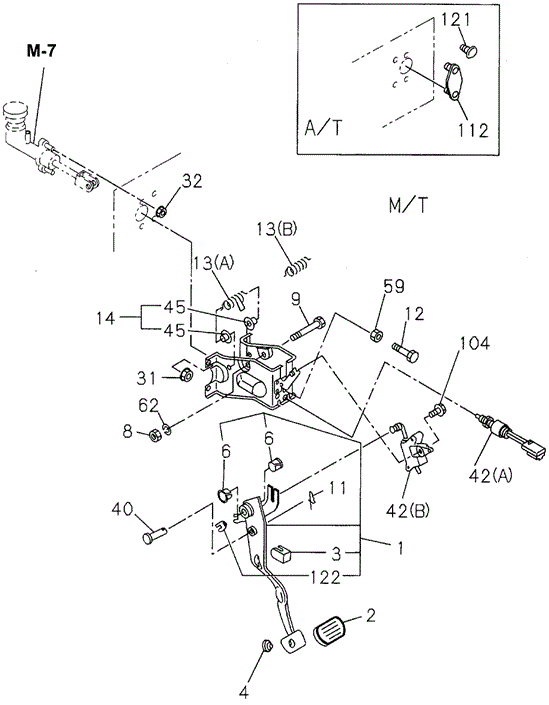 TRANSMISSION - MANUAL/MT CLUTCH PEDAL - CONTROL for 1994 Honda PASSPORT #1