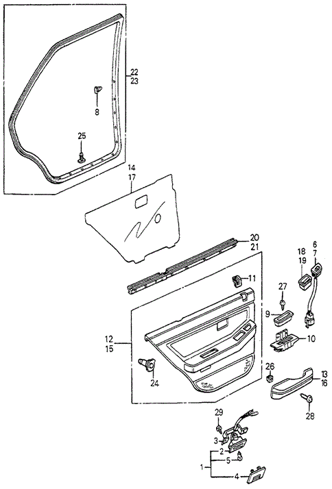INTERIOR / BUMPER/REAR DOOR LINING 4DR for 1984 Honda ACCORD SEDAN #1