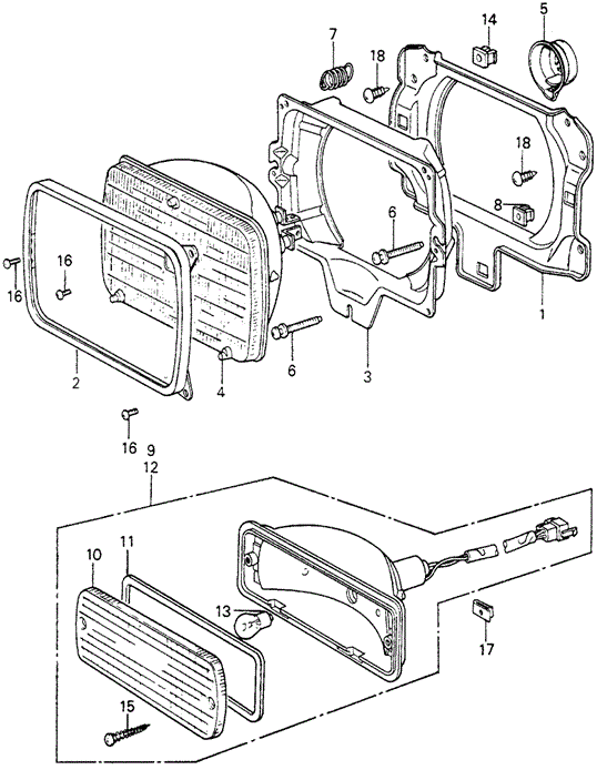 ELECTRICAL / EXHAUST / HEATER / FUEL/HEADLIGHT - FRONT COMBINATION LIGHT (2) for 1982 Honda CIVIC HATCHBACK #1