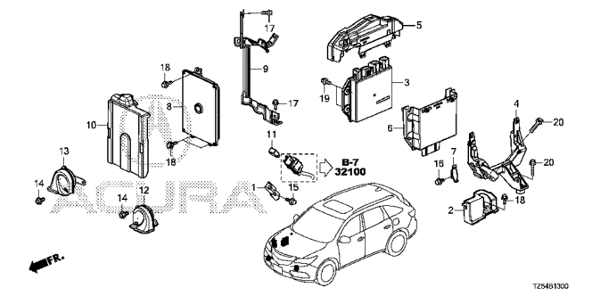 ELECTRICAL / EXHAUST / HEATER / FUEL/CONTROL UNIT (ENGINE ROOM) (1) for 2014 Acura MDX #1