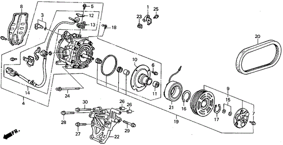 BODY / AIR CONDITIONING/A/C COMPRESSOR ('90-'91) (2.0 SI) for 1991 Honda PRELUDE #1
