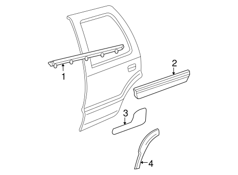 Tahoe EXTERIOR TRIM - REAR DOOR