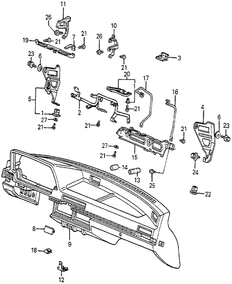 INTERIOR / BUMPER/INSTRUMENT PANEL for 1982 Honda ACCORD HATCHBACK #1