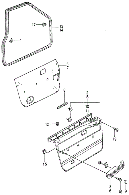 INTERIOR / BUMPER/FRONT DOOR LINING for 1981 Honda ACCORD SEDAN #1
