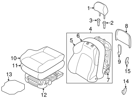 Tiburon FRONT SEAT COMPONENTS