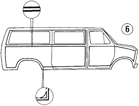 E-250 Econoline Club Wagon STRIPE TAPE 6