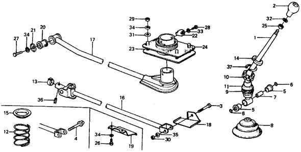 CHASSIS/MT SHIFT LEVER for 1976 Honda CIVIC HATCHBACK #1