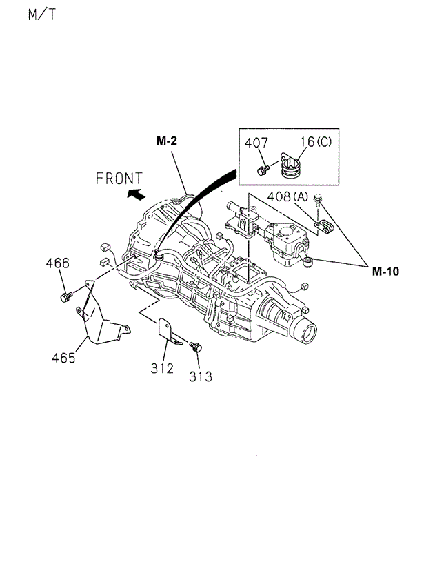 ELECTRICAL / EXHAUST / HEATER / FUEL/WIRE HARNESS BRACKET (TRANSMISSION) (1) for 2000 Honda PASSPORT #1