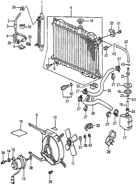 ELECTRICAL / EXHAUST / HEATER / FUEL/RADIATOR - FAN MOTOR - OIL COOLER for 1983 Honda ACCORD SEDAN #1