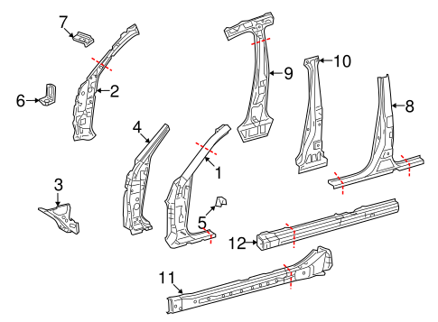 LS600h CENTER PILLAR & ROCKER