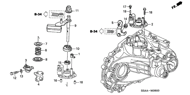 CIVIC SEDAN MT SHIFT ARM - SHIFT LEVER