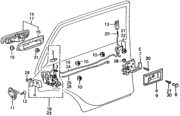 BODY / AIR CONDITIONING/REAR DOOR LOCKS for 1982 Honda CIVIC SEDAN #1