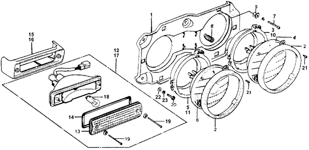 ELECTRICAL / EXHAUST / HEATER / FUEL/HEADLIGHT - FRONT COMBINATION LIGHT for 1978 Honda ACCORD HATCHBACK #1