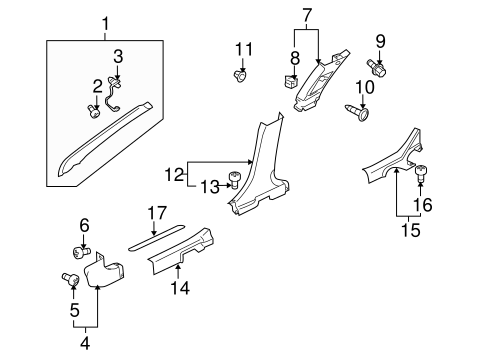 Lancer INTERIOR TRIM - PILLARS