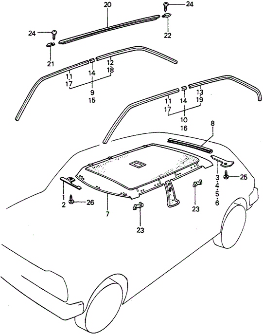 INTERIOR / BUMPER/HEADLINER TRIM for 1983 Honda CIVIC HATCHBACK #1