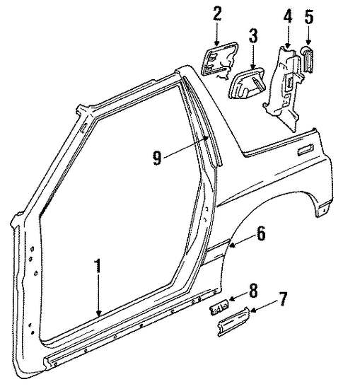 Tracker EXTERIOR TRIM - QUARTER PANEL