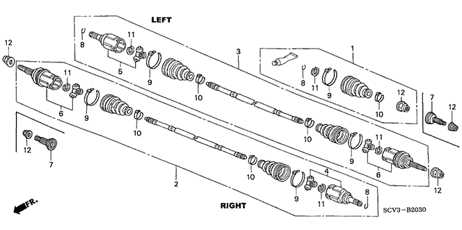 CHASSIS/REAR DRIVESHAFT for 2003 Honda ELEMENT #1