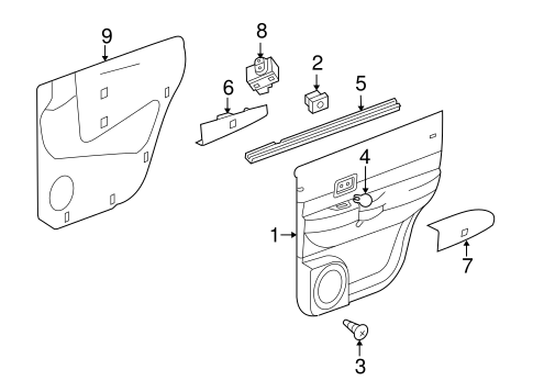 Aspen INTERIOR TRIM - REAR DOOR