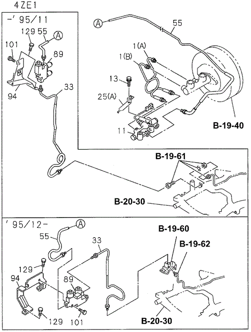 CHASSIS/MASTER CYLINDER BRAKE PIPING (1) for 1994 Honda PASSPORT #1