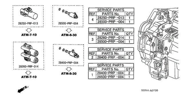 TRANSMISSION - AUTOMATIC/AT SOLENOID VALVE SET (L4) for 2003 Honda ACCORD COUPE #1