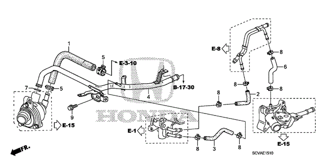 ENGINE/WATER HOSE for 2009 Honda ELEMENT #1