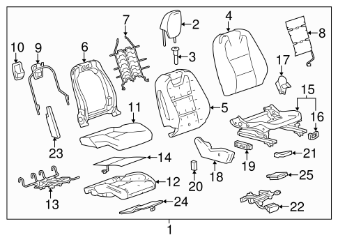 Camaro PASSENGER SEAT COMPONENTS 2