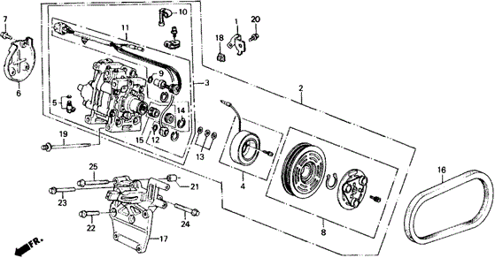 BODY / AIR CONDITIONING/A/C COMPRESSOR ('88-'89) (2.0 SI) for 1988 Honda PRELUDE #1