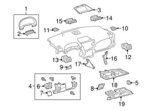 RX350 INSTRUMENT PANEL COMPONENTS