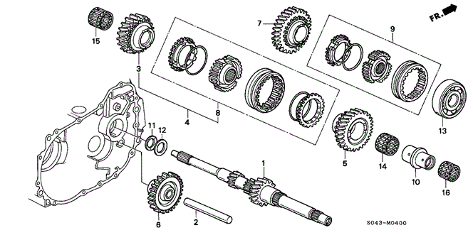 TRANSMISSION - MANUAL/MT MAINSHAFT for 1996 Honda CIVIC SEDAN #1