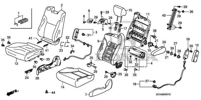 INTERIOR / BUMPER/FRONT SEAT (R.) for 2009 Honda ELEMENT #1