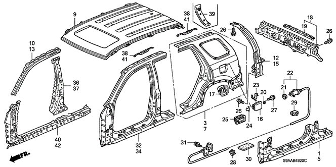 BODY / AIR CONDITIONING/OUTER PANEL - ROOF PANEL (PLASMA STYLE PANEL) for 2006 Honda CR-V #1