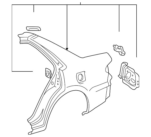 61601-02908 Деталь QUARTER PANEL, RIGHT