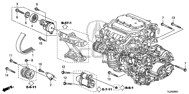TSX SEDAN ALTERNATOR BRACKET  - TENSIONER (V6)