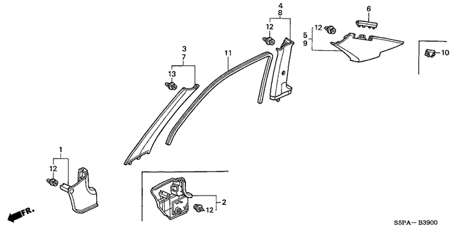 CIVIC COUPE PILLAR GARNISH