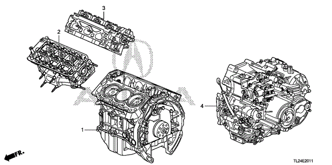 TSX SEDAN ENGINE ASSY. - TRANSMISSION ASSY. (V6)