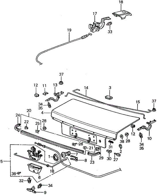 BODY / AIR CONDITIONING/TAILGATE for 1982 Honda CIVIC SEDAN #1