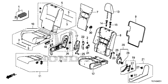 PILOT MIDDLE SEAT (R.) (BENCH SEAT)