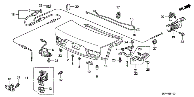 TSX SEDAN TRUNK LID