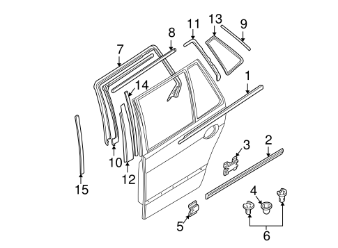 540i EXTERIOR TRIM - REAR DOOR 2