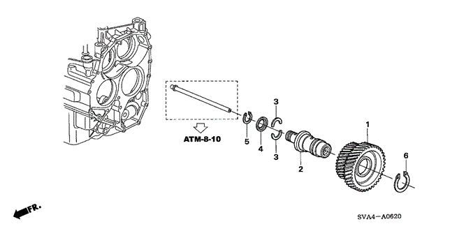 TRANSMISSION - AUTOMATIC/IDLE SHAFT for 2006 Honda CIVIC COUPE #1