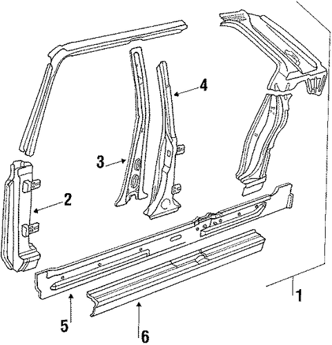 528e CENTER PILLAR & ROCKER