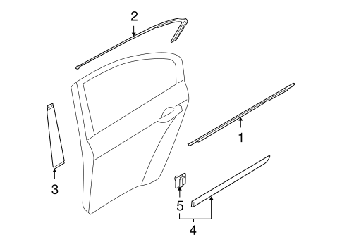 Genesis EXTERIOR TRIM - REAR DOOR